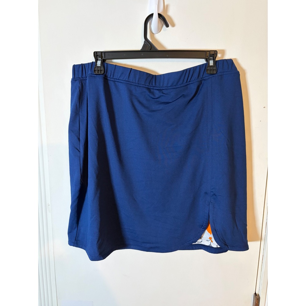 Allyson Whitmore Golf Skort Navy Blue Floral Print Shorts Athletic Skirt XL